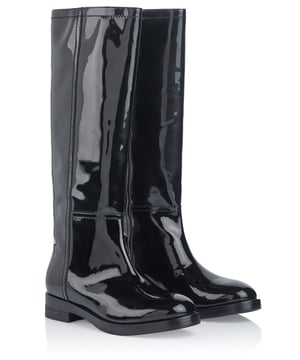 100% Leder; Pollini boot; Model: PA26032M10PC0 000; Zacht leer; Ronde neus; Schacht hoogte: 39 cm; Pollini logo details