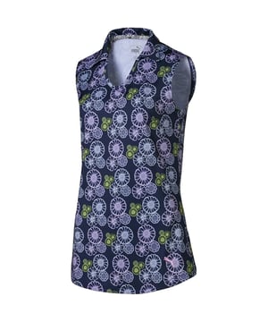 Puma DryCell Blossom mouwloze Polo Vrouwen Navy Shirt 577933 01