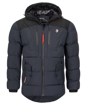 Perfekte Winterjacke für Männer: Geo Norway H-331 Stilvoll durch den Winter mit der Geo Norway Herren Winterjacke Steppjacke H-331  Die Geo Norway Herren Winterjacke Steppjacke H-331 ist die perfekte Wahl, um den Winter stilvoll und komfortabel zu überstehen. Mit ihrem modernen Design und funktionalen Eigenschaften hält sie Sie warm und geschützt.  Robuste Qualität und trendiges Design  Diese Winterjacke besticht durch ihre hochwertige Verarbeitung und ihr trendiges Design. Sie ist nicht nur ein praktisches Kleidungsstück für die kalte Jahreszeit, sondern auch ein modisches Statement für Männer, die Wert auf Stil und Funktionalität legen.  Kapuze, Brusttaschen und Seitentaschen für maximale Vielseitigkeit  Die Jacke ist mit einer Kapuze ausgestattet, die zusätzlichen Schutz vor Wind und Wetter bietet. Zwei Brusttaschen und zwei Seitentaschen bieten ausreichend Stauraum für Ihre persönlichen Gegenstände und halten Ihre Hände an kalten Tagen warm.  Warm gefüttert und winddicht für optimalen Komfort  Dank ihres warmen Futters und der winddichten Eigenschaften schützt Sie diese Jacke zuverlässig vor Kälte und Wind. Egal ob beim Spaziergang in der Natur oder beim Stadtbummel - mit dieser Steppjacke sind Sie bestens gerüstet.