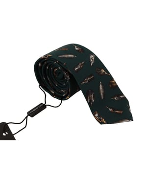 <ul>
  <li>Pajarita 100% autentica de Dolce & Gabbana</li>
  <li>Impresionante diseno de impresion de botella negra</li>
  <li>Hecho de seda 100%</li>
  <li>Correa para el cuello de longitud ajustable talla unica para todos</li>
  <li>Fabricado en Italia</li>
  <li>Ancho: 6cm</li>
</ul>