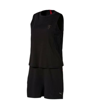 Puma Womens Ferrari Sprunganzug alle in einem spielerischen ärmellosen schwarzen 572826 01