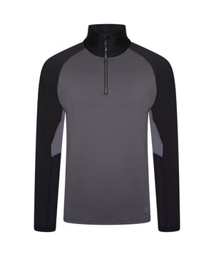 95% Polyester, 5% Elasthan. Stoff: Core Stretch. Design: Kontrastfarbene Ärmel, Logo. Ärmel-Typ: Langärmelig. Verschluss: Viertel-Reißverschluss. Ausschnitt: Stehkragen. Stoff-Technologie: Leicht, schnell trocknend. Nachhaltigkeit: Hergestellt aus recycelten Materialien.