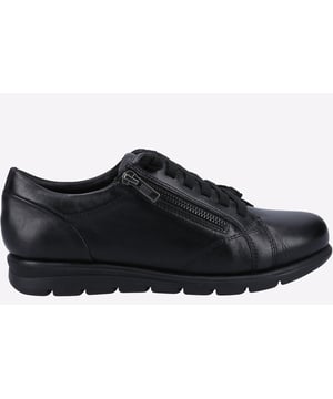 Women's comfortable slip on casual shoe with luxury leather. A leather lined memory foam foot bed gently moulds to the shape of the foot for all day comfort.- Side zip for easy on and off- Slip on sock style- Internal leather lined memory foam foot bed- Comfortably rounded toe- Lightweight and flexible TPR sole