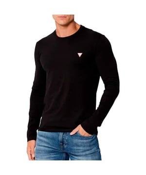 Langärmeliges Basic-Shirt mit Rundhalsausschnitt und Logodetail in schmaler Passform.