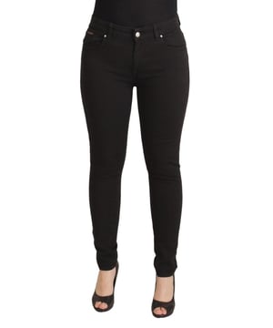Wunderschöne Dolce & Gabbana Schwarze Baumwoll-Stretch Skinny-Denim-Jeans  
DOLCE & GABBANA  
Neu mit Etikett  
100% Authentisch  
Farbe: Schwarz  
Modell: Mid Waist Skinny Jeans  
Logodetails  
Hergestellt in Italien  
Sehr exklusiv und hoher Tragekomfort  
Material: 98% Baumwolle 2% Elasthan