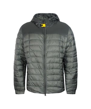 Graue Jacke von Parajumpers, zwei Reisverschlusstaschen vorne, normale Passform, Reisverschluss, grau, Jacke aus 100 % Polyamid, Daunenjacke