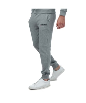 Heren Napapijri Kasba Logo Jog Pants in grijs gemêleerd.- Elastisch trekkoord in de taille.- Twee open zijzakken.- Middenwijdte.- Elastische manchetten.- Merklipje opzij.- Regular fit.- Body: 100% Katoen. Rib: 95% Katoen 5% Elastaan.- Ref: NP0A4HQ81601