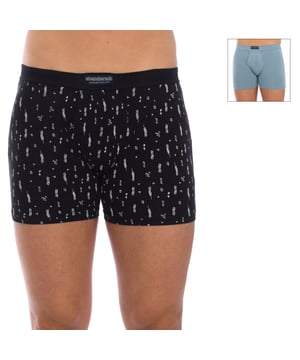 Pack-2 Boxers van het merk Ocean van Abanderados.
 Elastische rubberen tailleband, met gegraveerde naam.
 Stretch katoenen stof.
 Ademende en zachte stof.
 Met opening.
 Anatomische voorkant, met de mogelijkheid om vast te houden zonder te knellen.
 Naden in toon zichtbaar.
 Samenstelling: 93% Katoen, 7% Elastaan
 Onderhoud:
Wassen op max. temperatuur 30º.
 - Geen bleekmiddel gebruiken.
 - Niet in de droger.
 - Niet strijken.
 - Niet chemisch reinigen.