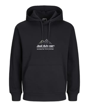 Ervaar de ideale mix van stijl en comfort met de hoogwaardige heren hoodie van Jack & Jones. Deze ruimvallende hoodie heeft een relaxte pasvorm, een klassieke ronde hals en een capuchon met trekkoord voor extra bescherming en stijl. Een praktische kangoeroezak biedt ruimte voor je essentials, terwijl de geribde boorden en lange mouwen garant staan voor extra comfort en een perfecte pasvorm. De stijlvolle print met rubberen opdruk zorgt voor extra zachtheid en voegt een modieus accent toe. Deze hoodie is gemaakt van hoogwaardige materialen en belooft veel comfort en duurzaamheid.