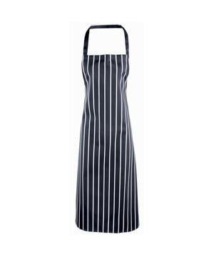 2er-Pack: Bedruckte Streifen im "Butchers"-Stil, Nackenband aus eigenem Stoff, 90 cm lange Schleifen aus eigenem Stoff. Breite 72cm, Länge ab Taille 71cm, Gesamtlänge 101cm. Größe Einheitsgröße. Stoff 100% Baumwolle mit bedruckten Streifen Gewicht 240gsm