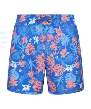 100% Recycled Polyester. Fabric: Microfibre, Seersucker. Design: Hawaiian, Logo, Printed. Pockets: 2 Side Pockets, 1 Back Pocket, 1 Security Pocket. Fastening: Pull-On. Fabric Technology: Durable, Lightweight, Quick Dry, Soft. Inner Brief. Length: Long. Waistline: Drawcord, Elasticated. Sustainability: Made from Recycled Materials.