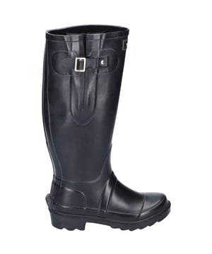 Großer Unisex-Wellington mit Schnallenverschluss. Hergestellt aus einem PVC-Obermaterial. Kleine Standard-Welly-Ferse. Zwickel an der Außenseite mit Schnallenverschluss. Perfektes Schuhwerk, um an einem regnerischen Tag mit dem Hund spazieren zu gehen, auf ein Festival zu gehen oder für das gute alte britische Sommerwetter bereitzuhalten! Mit diesen Gummistiefeln bleiben Ihre Füße den ganzen Tag über warm und trocken. Futtermaterial: Textil. Obermaterial: Gummi. Sohle: Gummi.