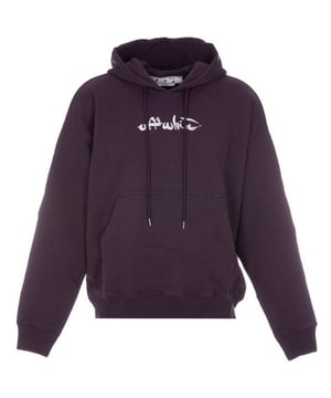 Ontdek de Off-White Logo Purple Hoodie - een stijlvol statement-stuk met een uniek design! Deze hoodie heeft een werkelijk opvallende look en is perfect voor een opvallende impact. Draag het met vertrouwen en ontvang complimenten op elke hoek!, Paars, Verstelbare capuchon met trekkoord, Grote kangoeroezak aan de voorkant, Oversized pasvorm, 100% katoen, Gemaakt in Portugal, Paarse hoodie, Streetwear