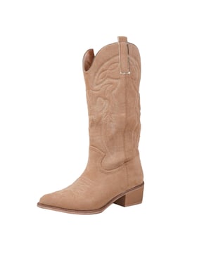 Obermaterial: Wildlederimitat. Marke: Where's That From. Einlegesohle: Synthetischer Stoff. Laufsohle: Synthetischer Stoff. Anziehlasche. Absatz: Low Block Heel. 5,08 cm. Wadenhoch. Design: bestickt. Zehenstil: Spitz. Seitlicher Reißverschluss, Zum Reinschlüpfen.