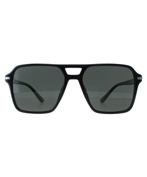 Prada Aviator Mens Black Green Polarized PR20YS  Sunglasses are a sleek design made of high-quality acetate material that ensures durability and comfort. The temples are adorned with the iconic Prada logo, adding a touch of sophistication. These sunglasses are perfect for any occasion, whether it's a day out in the sun or a night out on the town.