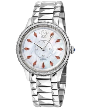 Reloj de diamantes Siena con esfera de MOP y cuarzo suizo, acero inoxidable 316L.