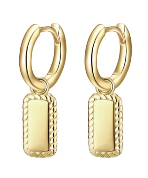 The jewelry trend of the season is: Be edgy! With this earrings of the label Glimmot, you show yourself as a fashion -conscious fashionista. The refined earrings take up the trendy geo-look and combine it with the classic creoel shape. Petite, high -gloss polished bars enchanted at second glance with a filigree -chased edge. The earrings are made of 925 sterling silver and get a warm shine with a high -quality refinement in yellow gold. Practical: The creoles are closed with a folding lock that enables easy on and off.