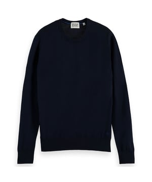 SCOTCH & SODA Herren Strickpullover Essentials Crewneck mit Rundhalsausschnitt. Angenehmer Tragekomfort dank weicher Merinowolle.