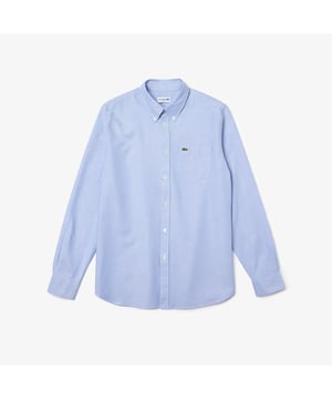 The essential shirts of Lacoste wardrobe Made to last  the authentic stripes oxford shirt whose robust high-end material softens over time is a must have of the men casual wardrobe Essentials Regular fit : Natural ease on body with one pleat for additional comfort at back Solid american premium oxford fabric  heavyweight and maximum opaqueness - made with SUPIMA cotton The timeless oxford shirt with casual button down collar  underfront placket and pocket   mother of pearl buttons 2 2cm green crocodile at chest