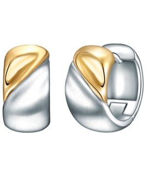 Do you love the cool shine of silver as well as the warm shimmer of yellow gold? Then these bicolor earrings from the Rafaela Donata label are your new everyday piece. The timeless, organically shaped hoop earrings combine the two popular precious metal shades and use exciting contrast to draw all eyes to your earlobes. The earrings are made of 925 sterling silver and finished partly with highly polished yellow gold and partly with matt rhodium. What's special: The hoop earrings are made of recycled silver and therefore shine through sustainability. A folding closure ensures a high level of comfort.