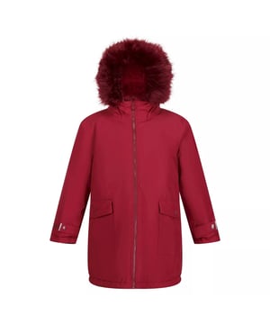 Material: 100% Polyester. Stoff: Pongee. Innenfutter: Taft. Design: Logo. Gewebe-Technologie: Atmungsaktiv, DWR-Finish, Hohe Wärmeleistung, Isotex 5000, Quick Dry, Thermo-Guard, Wasserdicht, Winddicht. Isoliert, Reflektierende Details, Verschweißte Nähte. Manschette: Verstellbar, Druckknopfverschluss. Halsausschnitt: Kapuze. Ärmel-Typ: Langärmelig. Kapuzen-Merkmale: Kunstpelzbesatz, an der Kapuze angewachsen. Taschen: 2 untere Taschen, Druckknopfverschluss, Klappenverschluss. Verschluss: Durchgehender Reißverschluss, Zip Guard. 5000g/m²,/24 Std. Saum: Fischschwanz.