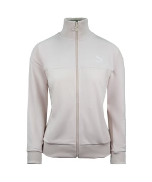 Puma Zip Up Track Jacket Long Sleeve Cream Womens Track Top 595943 23