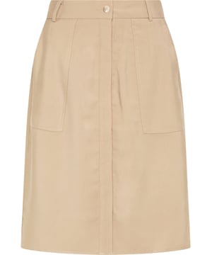 Deze rok van DreiMaster Vintage heeft een casual design. Het vloeiende materiaal van viscose en de licht uitlopende vorm boeien in een levendig silhouet. Opgestikte achter- en voorzakken en een tailleband met riemlussen benadrukken de sportieve look. De doorlopende knoopsluiting aan de voorkant rondt het geheel af. De elastische inzet in de tailleband en de knoopsluiting maken het aantrekken gemakkelijk. Een vrouwelijke outfit wordt met gemak gecreëerd!  Rock
