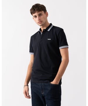A regular-fit polo shirt in breathable piqué fabric by BOSS. This piece is detailed with sporty stripes and contrast branding.

Regular fit
Flat-knit collar
Number of buttons: 3
Short sleeves
Flat-knit cuffs
Standard length

100% Cotton
50469055