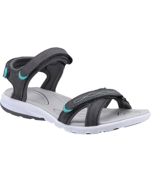 Women's summer walking leisure shoe from Cotswold. Whiteshill is crafted with lightweight recycled uppers, double touch fastening straps and for a secure fit. Lightweight recycled EVA footbed and sole