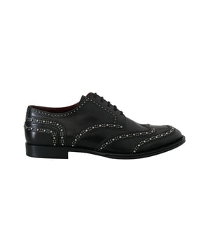 Brand: DOLCE & GABBANA
  Model: Lace up derby shoes
  Color: Black with silver studs
  Material: 100% Leather
  Leather sole
  Logo details
  Made in Italy
  Gender: Men
Material: 100% Leather