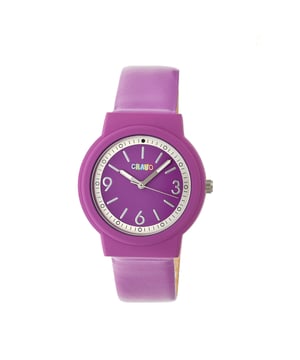 Rubber-Coated Metal Case; Precision Japanese Quartz Movement; Non-Glare Scratch-Resistant Mineral Crystal; Logo-Engraved Stainless Steel Caseback; Leatherette Strap; Logo-Engraved Stainless Steel Clasp; 38mm Case Diameter; 3ATM Water Resistance;
