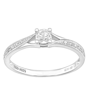 Oro blanco de 18 quilates (750): 3,18 g; # Diamante: 0.25ct