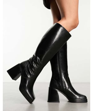 Shoes by ASOS DESIGN Time for a reboot Zip-side fastening Square toe High block heelSold By: Asos