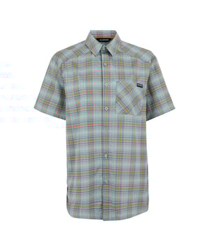 
79% Polyester, 19% Viscose, 2% Elastaan. Stof: Rek, Geweven. Ontwerp: Geruite. Zakken: 1 borstzak. Sluiting: Knoopsluiting. Mouwtype: Korte mouwen. Halsuitsnijding: Omgeslagen kraag. Stoftechnologie: Vochtafvoerend, Sneldrogend, UV-bescherming. Zijwaartse ventilatieopeningen. 125gsm. S: 38 in. M: 40 in. L: 42 in. XL: 44 in. XXL: 48 in. 3XL: 51 in.