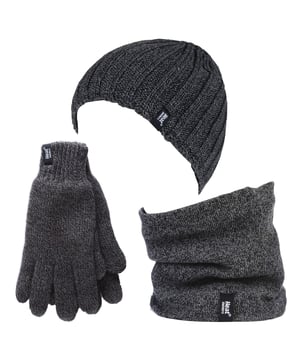 The Heat Holders Men's 3 Part Winter Set is the ultimate in thermal wear. The hat, gloves, and neck warmer are all guarenteed to keep you warm no matter what Mother Nature throws at you. Whether you're out in the cold for an extended period of time or just need something to give you that extra boost of warmth when it's chilly outside, this set will be your new best friend. Plus, unlike other brands that only focus on one aspect of the winter weather (like just keeping your hands warm), Heat Holders' products work together so that you can stay comfortable all day long!