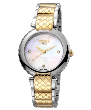 Ferre Milano FM1L099M0081 Womens White MOP Dial Stainle Steel  Watch