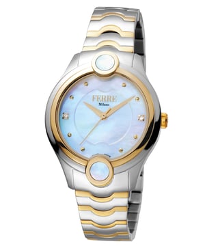 Ferre Milano FM1L083M0071 Womens White MOP Dial Stainle Steel  Watch