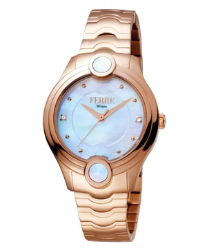 Ferre Milano FM1L083M0051 Womens White MOP Dial Stainle Steel  Watch