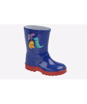 Perfect for any weather conditions, these dino wellington boots from Stormwells ensure your little ones feet stay protected in the elements whilst the explore! 
 - Synthetic upper 
 - Slip on fit 
 - PVC sole