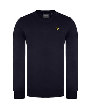 Lyle & Scott Lange Mouw V-Hals Heren Pullover Navy Golf KN1040G W134