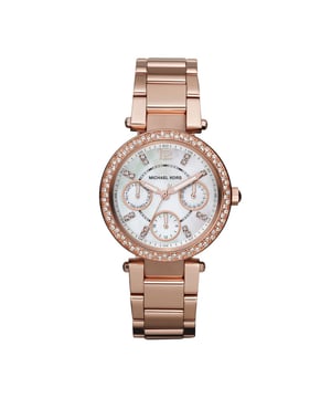 Reloj de mujer de la marca Michael Kors en color bronce. La caja tiene un diámetro de 33 mm.  Marca: Michael KorsNombre del modelo: MK5616Categoría: reloj de señoraMateriales: acero inoxidableColor: oro rosa