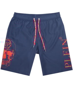 Bañador corto Philipp Plein PP Skull azul marino. Bañador corto Philipp Plein PP Skull azul marino. Cintura elástica. Cierre con cordón de la marca. Estilo bañador largo. Código de producto - CUPP19 L0185