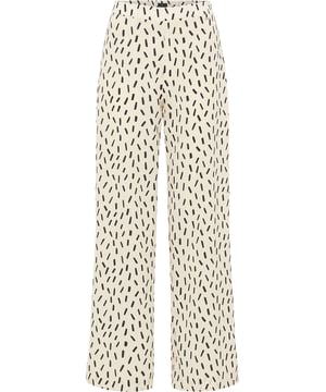 Deze broek van DreiMaster Klassik is minstens zo stijlvol als comfortabel. De wijd uitgesneden broekspijpen flatteren je figuur en het prachtige patroon maakt deze broek tot de blikvanger. De verborgen ritssluiting bevindt zich aan de zijkant en stoort daardoor de look niet. Gecombineerd met een coltrui of een elegante top ben je een eyecatcher.  Stof broek