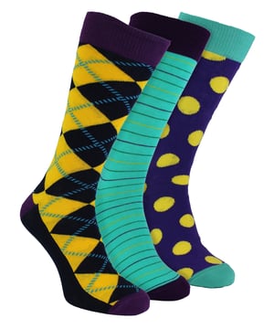 Happy Socks Men's 3 Pack SocksDiscover the perfect blend of comfort and style with Happy Socks Men's 3-Pack Socks. Designed to match all shoe sizes, these versatile garments effortlessly suit both relaxed and formal clothing, making them a smart addition to your wardrobe. Enjoy the exceptional comfort these socks provide, a must-have for every gentleman.Happy Socks are thoughtfully devised to bring a wave of vibrant energy to your daily attire. A perfect mix of coziness, elegance, and year-round versatility, these socks are designed to keep pace with your dynamic lifestyle. Crafted from breathable material, these men's socks flawlessly fit sizes 6-11.Happy Socks Men's 3-Pack Socks come with multiple advantages, including colourful patterns, such as Argyle, Stripes, Spots, and more, that give timeless sophistication to your appearance. Alongside these styles, the cozy fabric guarantees lasting comfort. Moreover, our breathable fabric ensures top foot hygiene, leaving your feet feeling fresh. Embrace the unmatched blend of comfort and style with Happy Socks Men's 3-Pack Socks, your go-to choice for premium sock wear.Essential Product Details- Vibrant and colourful- High-quality material- Innovative design- Suitable for all seasons- Perfect for casual and formal settings- One size fits all (6-11)