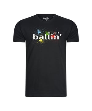 Camiseta de hombre de la marca Ballin Est. 2013. Estas camisetas de Ballin Est. 2013 están hechas de 100% algodón y tienen un corte regular. El suave algodón proporciona una gran comodidad.  Nombre del modelo: Paint Splatter TeeCategoría: camiseta de hombreMateriales: algodónColor: negro