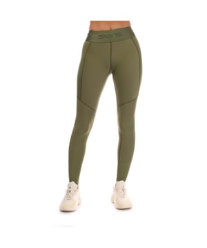 Womens Skins Series-3 Thermal Long Tights in khaki.- Branded elasticated waistband.- Inner key pocket.- Reflective outline logo.- 76% Nylon  24% Elastane.- Ref: ST40301110573