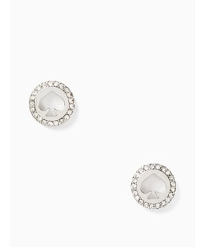 Pave Halo Spade Studs,  Length: 0.90 Cm,  Width: 1.00 Cm,  Height: 1.10 Cm