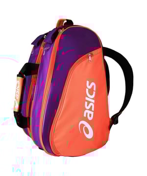 "The ASICS Performance Medium Padel Bag in orange and purple is a stylish and functional accessory designed for padel enthusiasts. This medium-sized bag offers ample storage space while maintaining a sleek profile, making it ideal for carrying your gear to and from the court.
Key Features:
Spacious Compartments: 

The bag includes multiple compartments to organize your equipment efficiently. It features a dedicated section for padel rackets, ensuring they are protected during transit. Additional pockets accommodate clothing, shoes, balls, and personal items, keeping everything neatly arranged.

Durable Construction: 

Crafted from high-quality materials, the bag is designed to withstand regular use and protect your equipment from the elements.

Comfortable Carrying Options: 

Equipped with adjustable shoulder straps and padded handles, the bag offers comfortable carrying options, whether you're heading to a local court or traveling to a tournament.

Stylish Design: 

The vibrant orange and purple color scheme adds a dynamic touch, while the sleek design reflects ASICS' commitment to combining functionality with aesthetic appeal.

Investing in the ASICS Performance Medium Padel Bag ensures your equipment is well-organized and protected, allowing you to focus on your game with confidence."