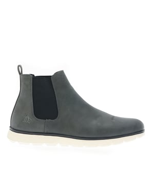 Heren Original Penguin Nico Boots in houtskool.- Synthetisch bovenwerk.- Treksluiting.- Dubbele elastische inzet. - Treksluiting. - Merkopdruk opzij.- Licht gedempt voetbed. - Versterkte hiel.- Rubberen zool.- Ref: PEN0659C