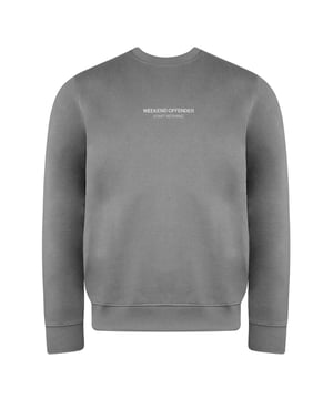 Sweaters de para hombres de la tripulación de la manga larga de la manga larga del fin de semana Wossw540 Mid Grey/White
